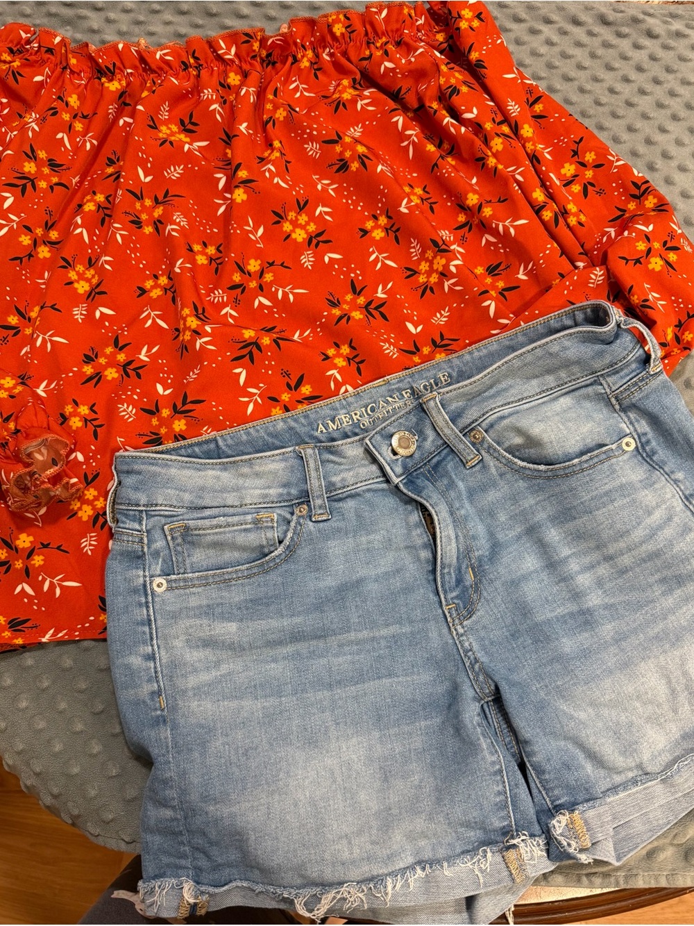 American Eagle Outfitters Light Wash Denim Boyfriend Shorts